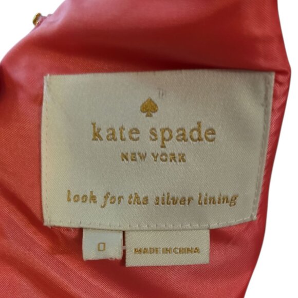 Size 0 Kate Spade Pearl Embellished Mikado Crystal Dress Petunia Pink Pockets! - Picture 5 of 10